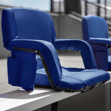 FLASH FURNITURE Blue Padded Reclining Stadium Chair with Armrests FV-FA090-BL-GG